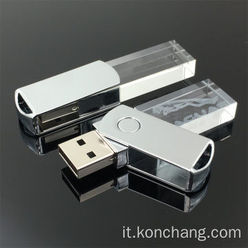 Chiavetta USB girevole in vetro